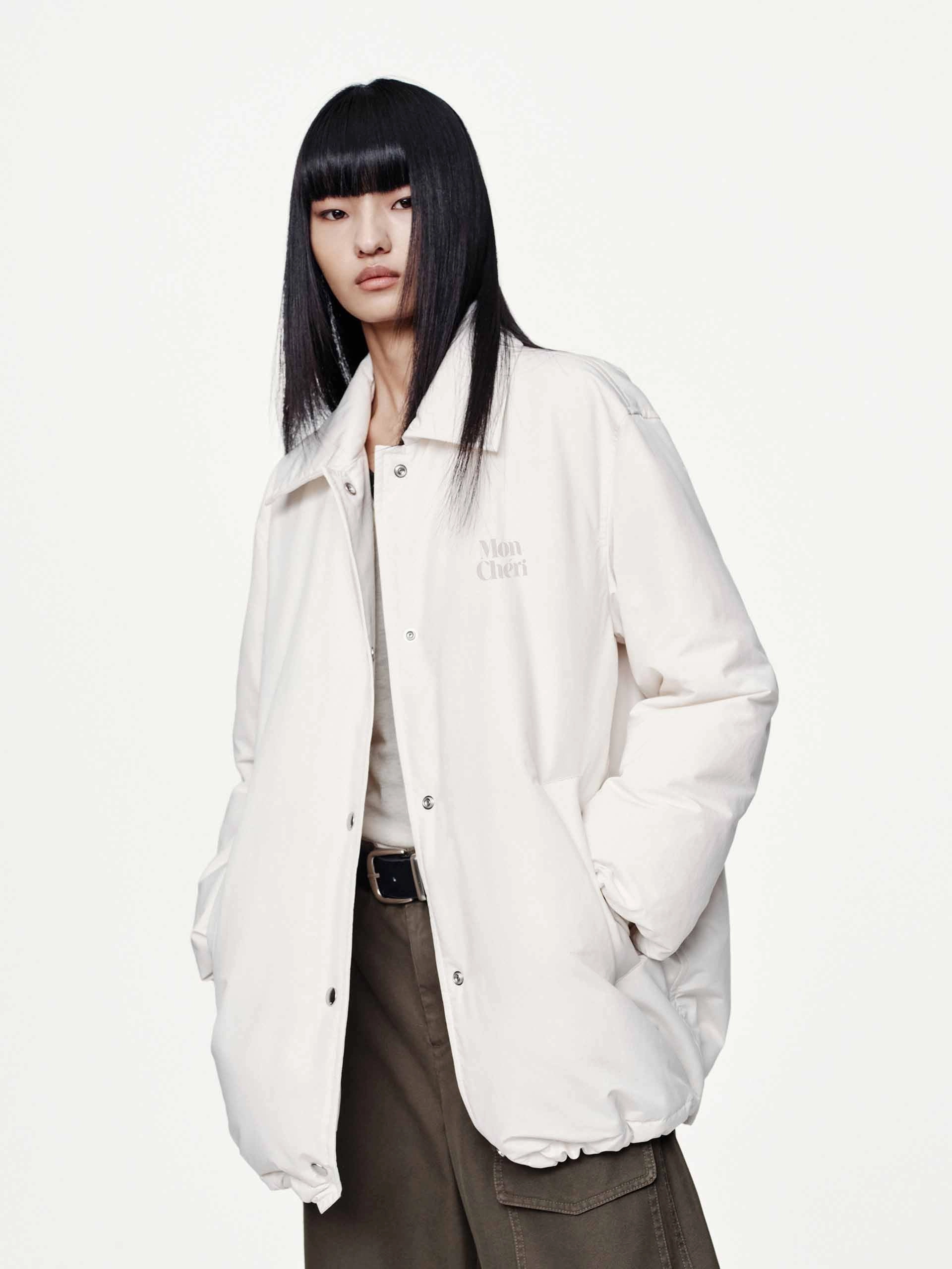 Snap Button Quilted Down Jacket Modern Street