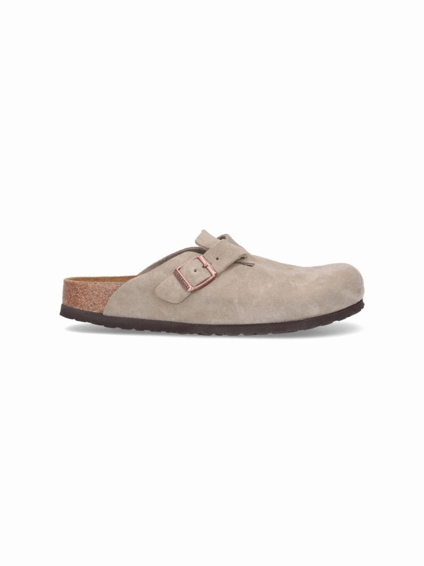 'Boston' Mules ?C Taupe MemoryFoam