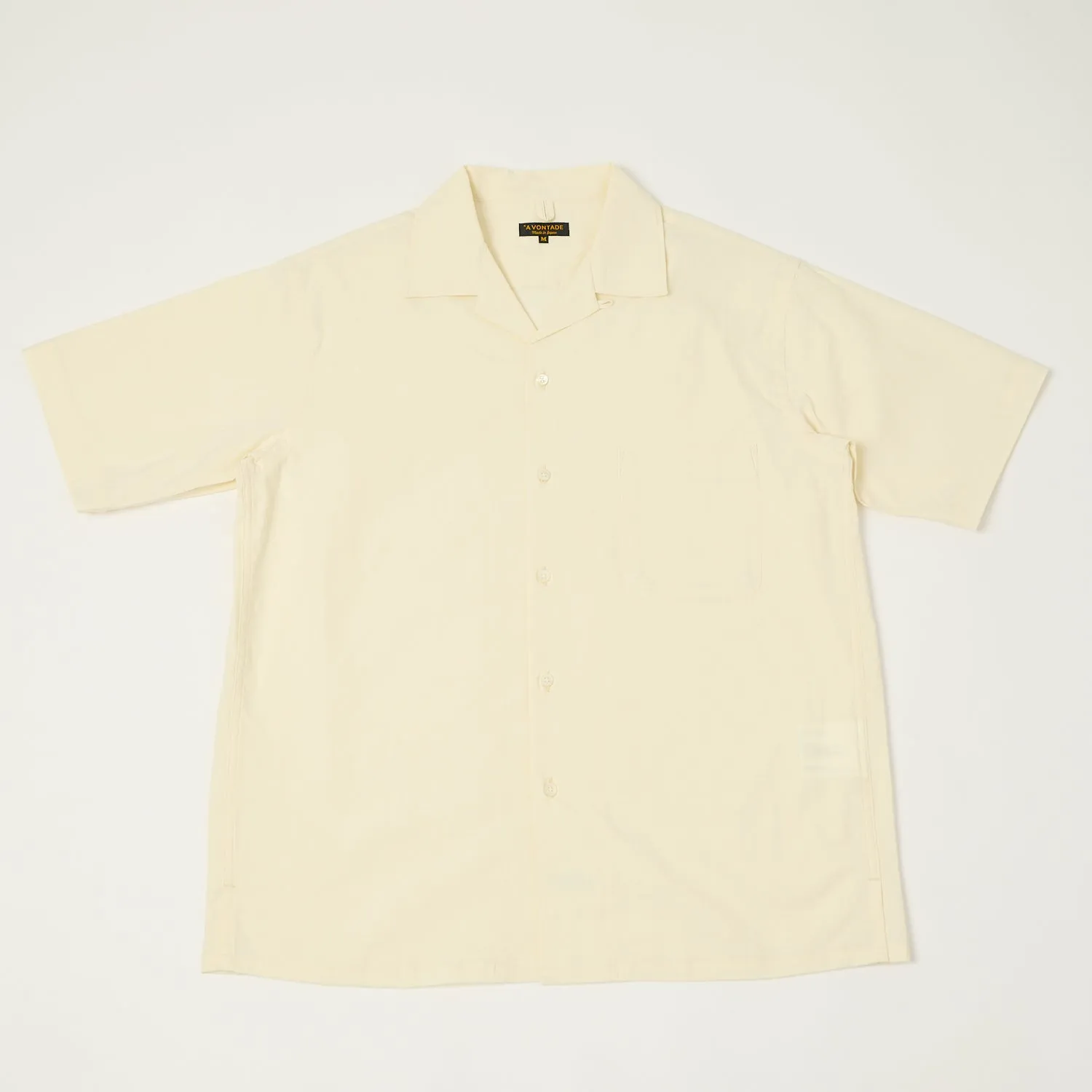A Vontade Open Collar Shirt - Ecru Timeless Classic Summer Camp