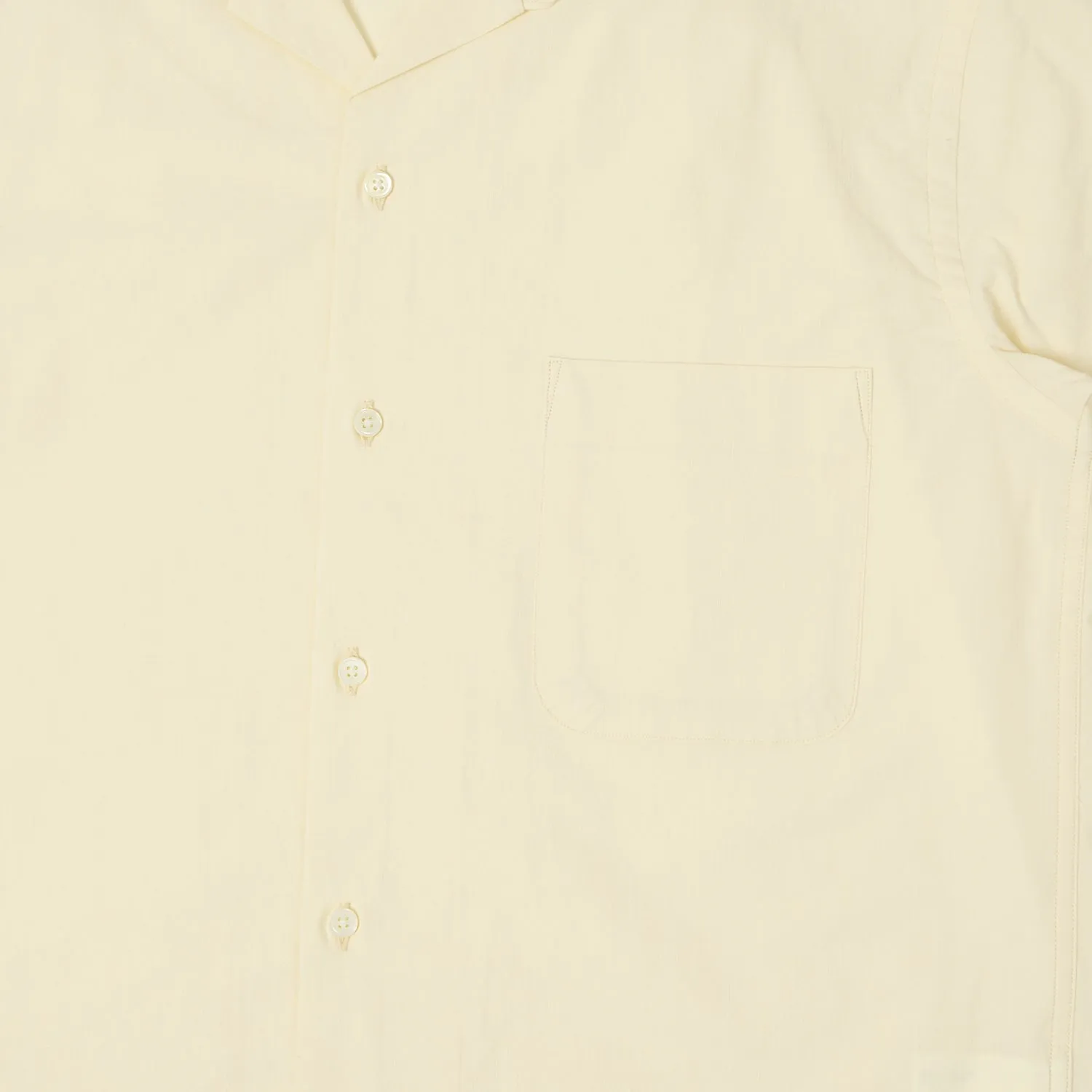 Fall Foliage A Vontade Open Collar Shirt - Ecru