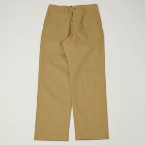 A Vontade Wide Fit Chino Trouser - Beige Body-Hugging Fit