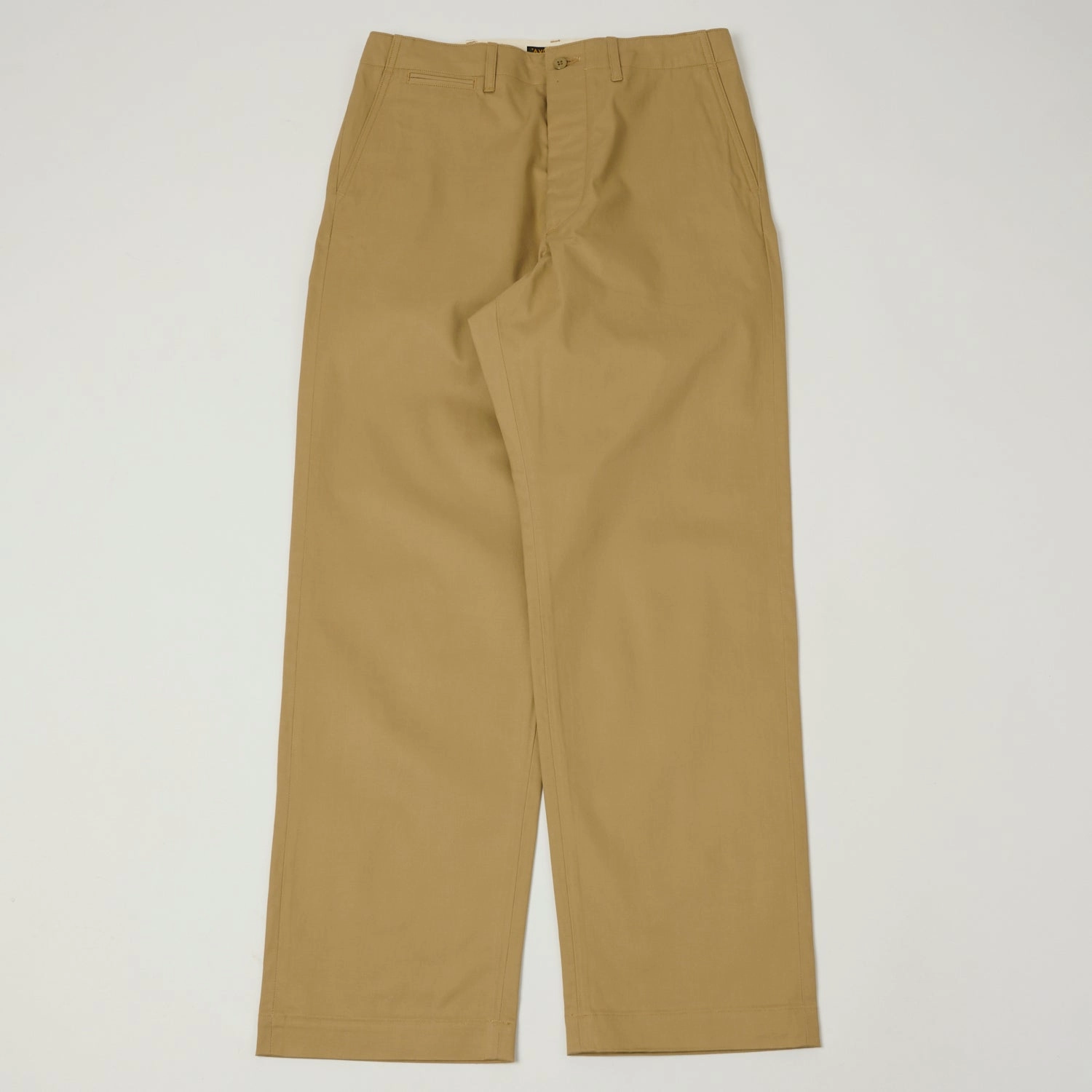 A Vontade Wide Fit Chino Trouser - Beige Body-Hugging Fit