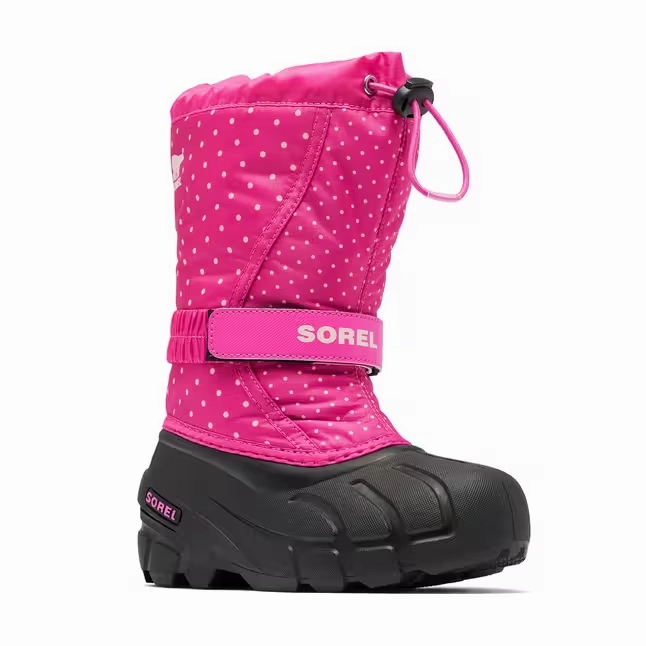 Cushioned Heel Cradle Sorel Flurry Print Kids US 7 Pink Waterproof Insulated Snow Boot NY3503-650