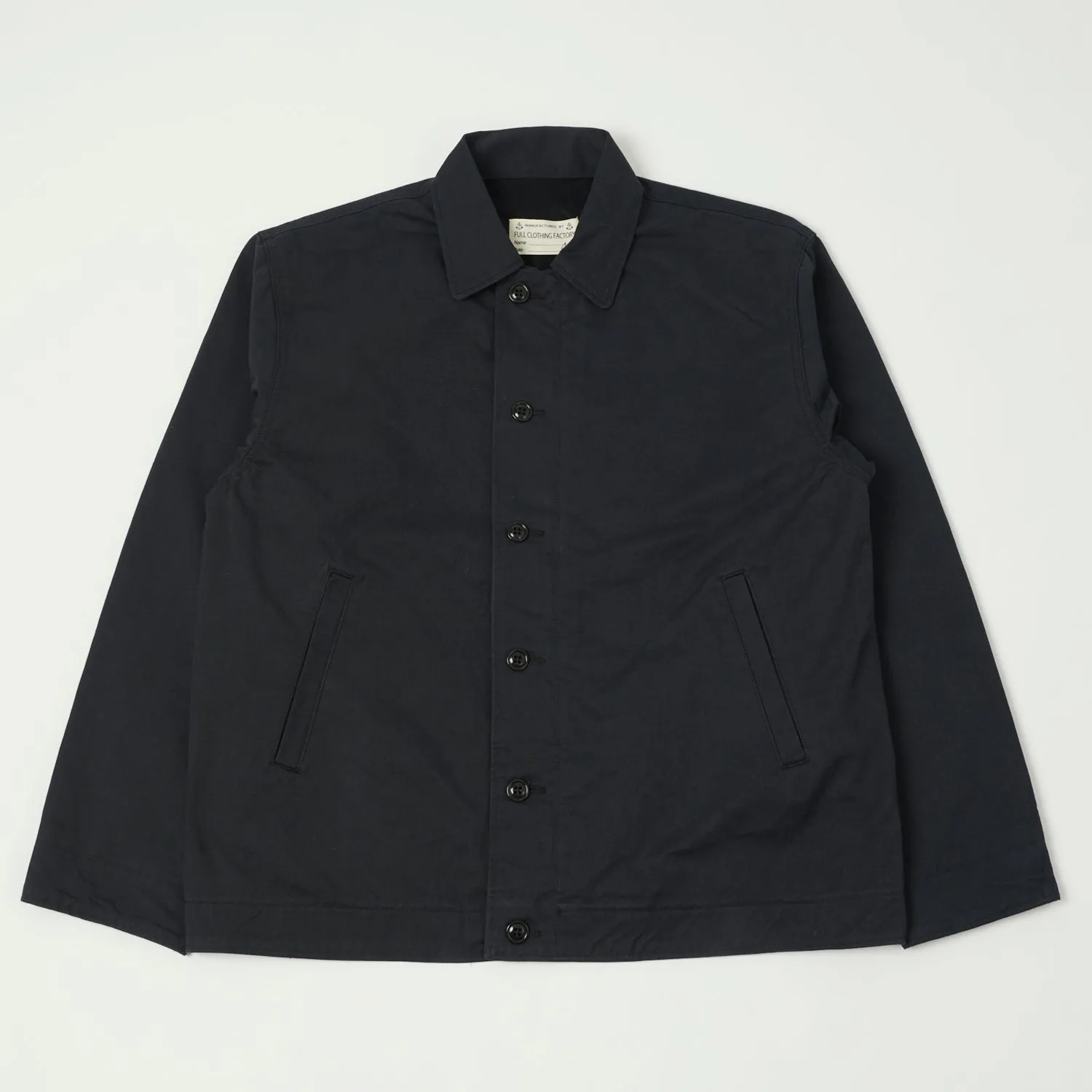 Full Count 2034 Old Japanese Twill U.S. Navy Utility Jacket - Black Windproof Inner Layer Magnetic Closure Options