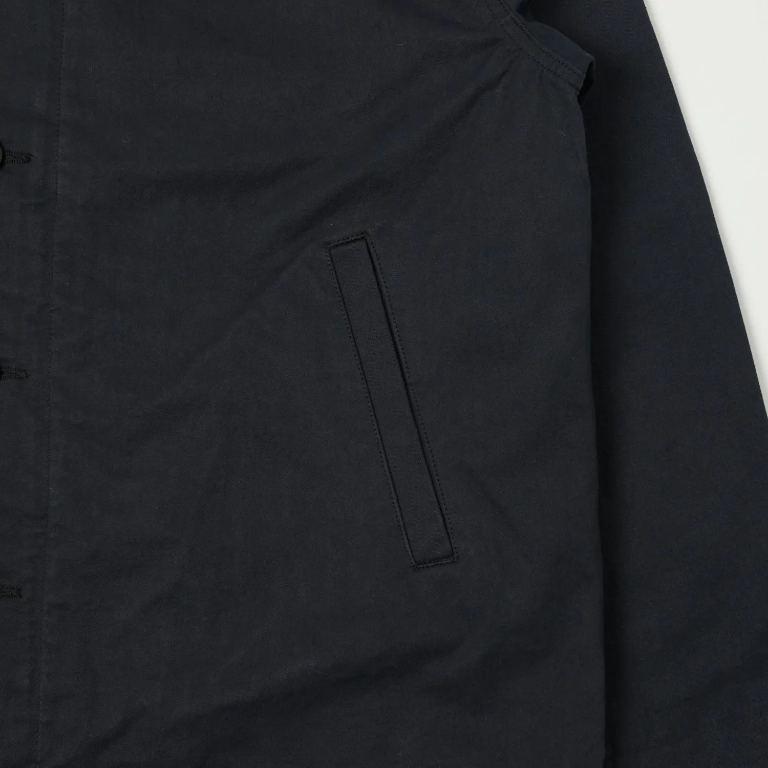 HypoallergenicInnerLayer Crisp Walk Look Full Count 2034 Old Japanese Twill U.S. Navy Utility Jacket - Black