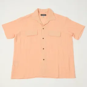 Matte Look Monitaly 'Milano' 1950s Camp Collar Shirt - Tropical Peach