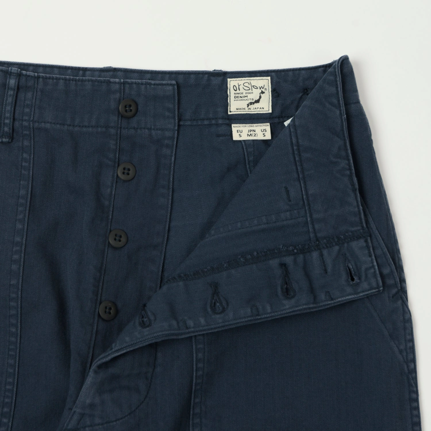 orSlow Herringbone Twill Lightweight Fatigue Pants - Navy sporty wear
