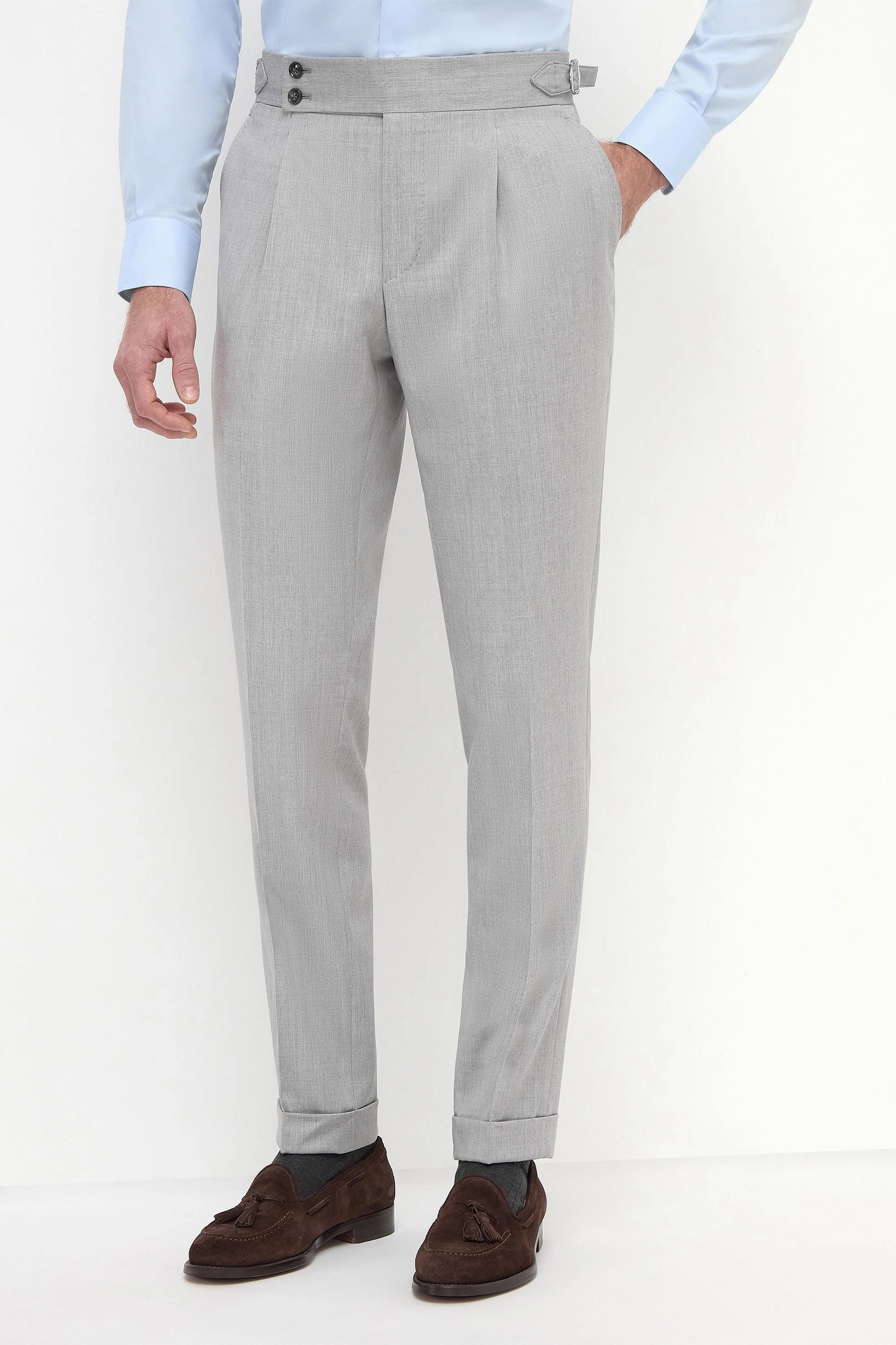No Ride Light grey Soragna trousers - Made in Italy