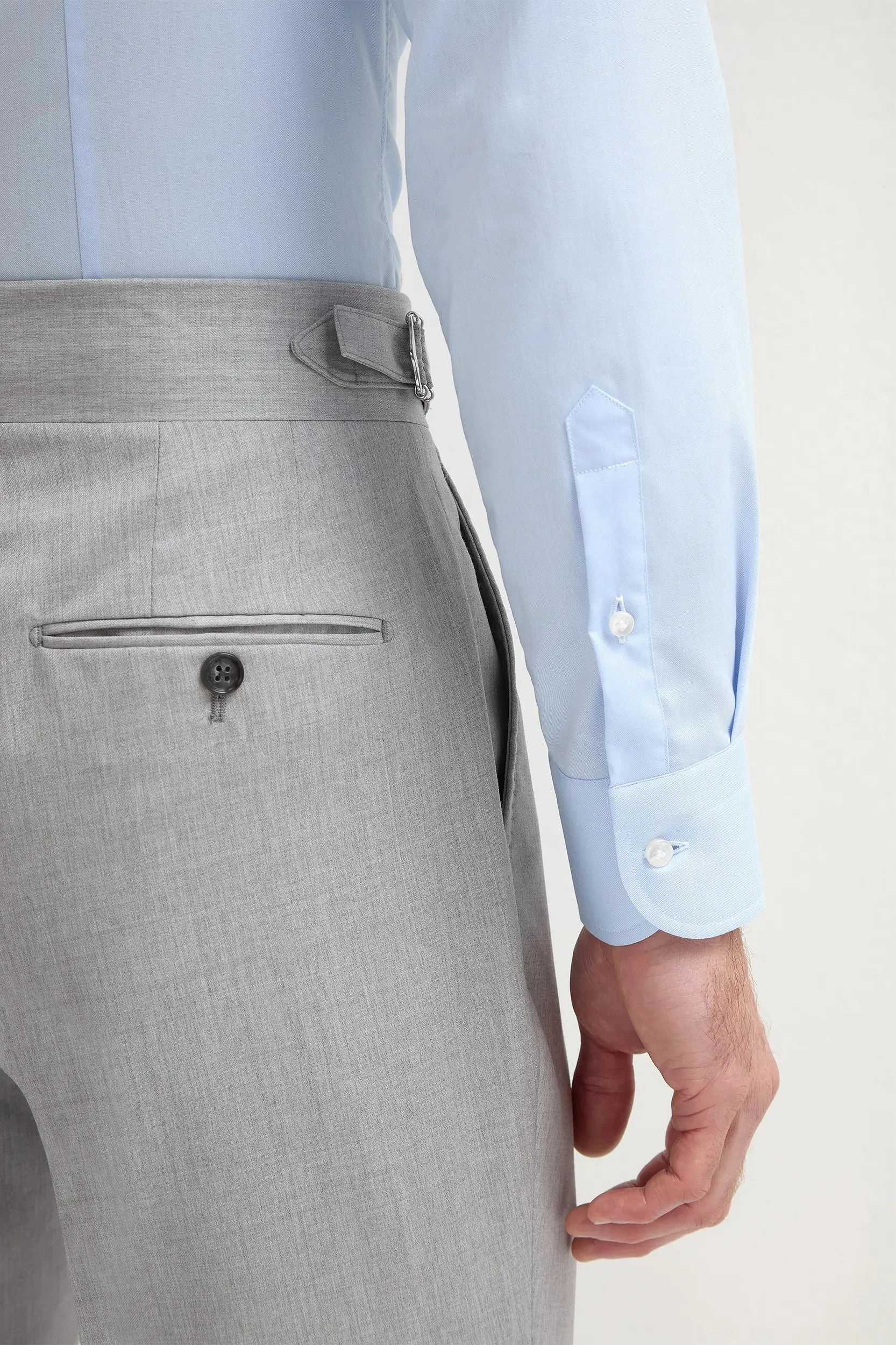 Flexible Knee Panels Light grey Soragna trousers - Made in Italy