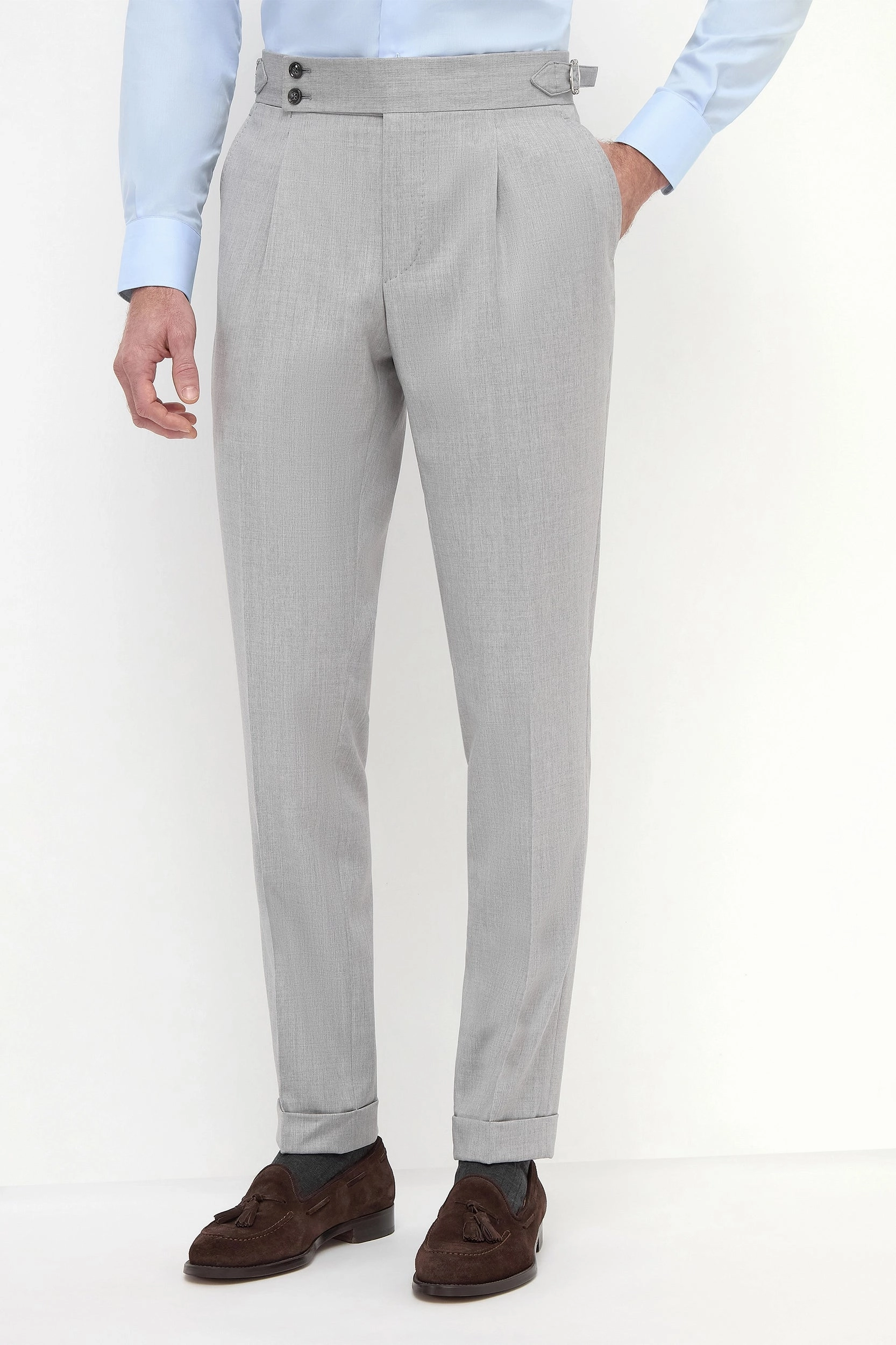 Cozy and Soft Light grey Soragna trousers - Made in Italy