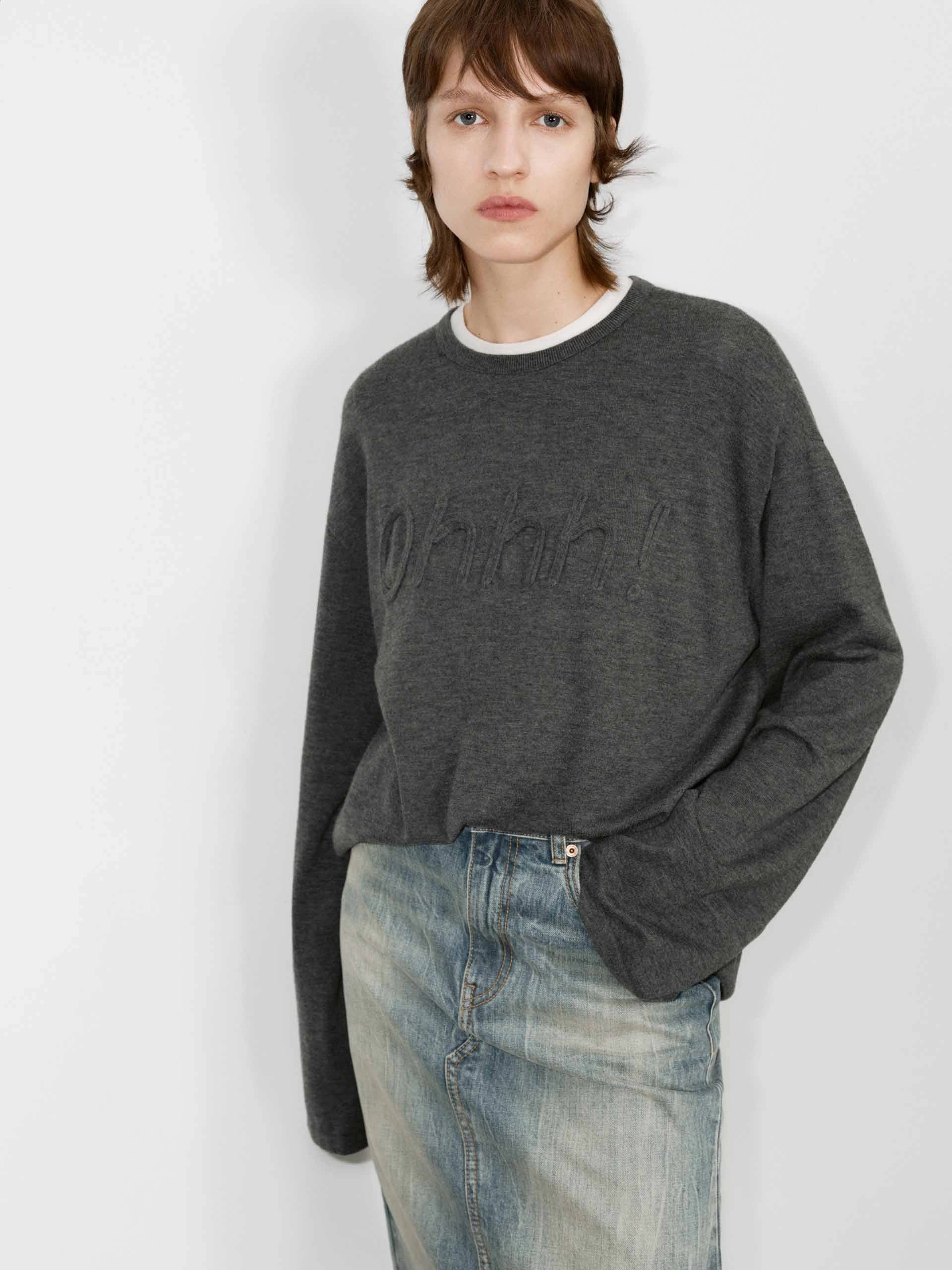 Front Letter Striped Sweater All-day Comfort
