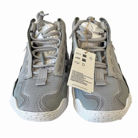 Adidas Girls Gray | Exhibit B Mid Basketball Sneakers Urban Essential Cushioned lining