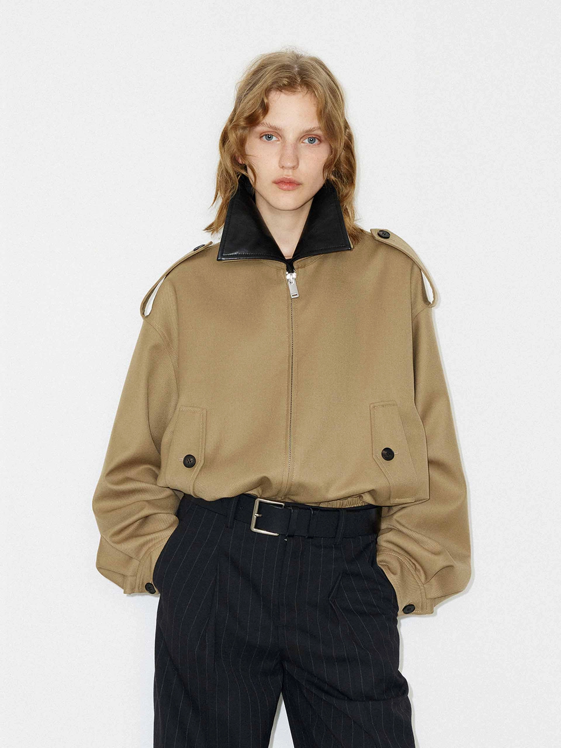 Wool Blend Loose Jacket Adjustable Cuff System