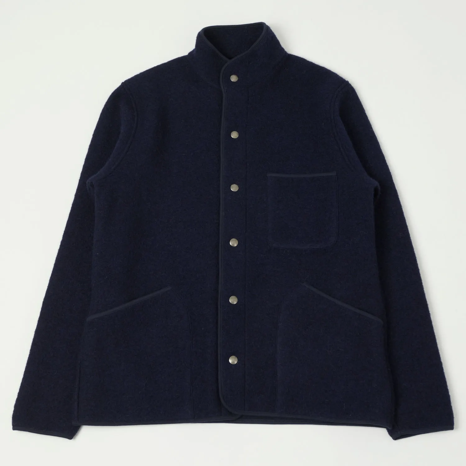 Flame retardant Seamless Stitching Hartford 'Jason' Knitted Wool Jacket - Navy