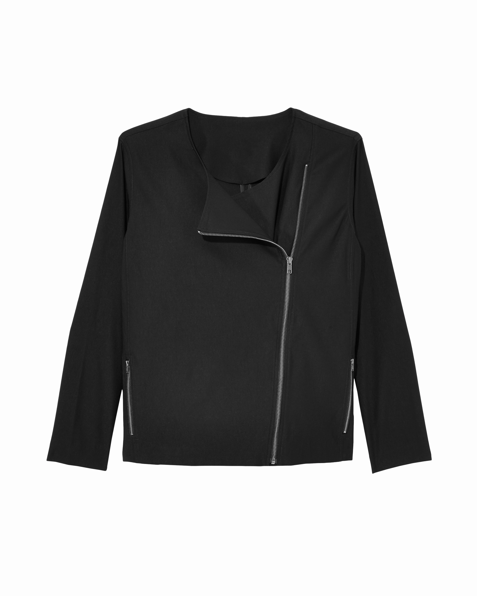 Chilly Days Ergonomic Pattern Alyssum Moto Jacket | Black