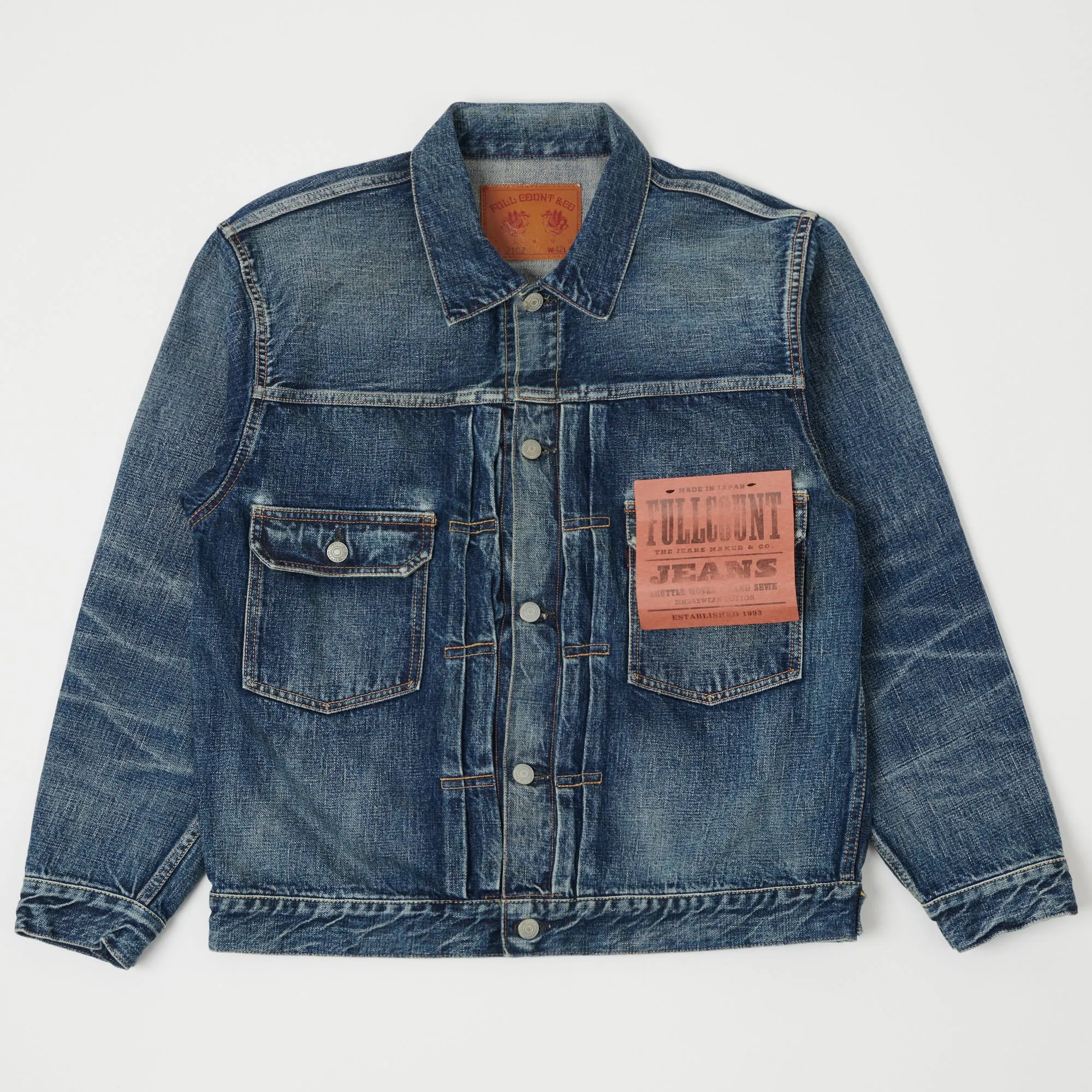 Full Count 2102 13.75oz Type II Denim Jacket - 'Real Killer' Wash Street Comfort Fit Temperature Regulating Membrane