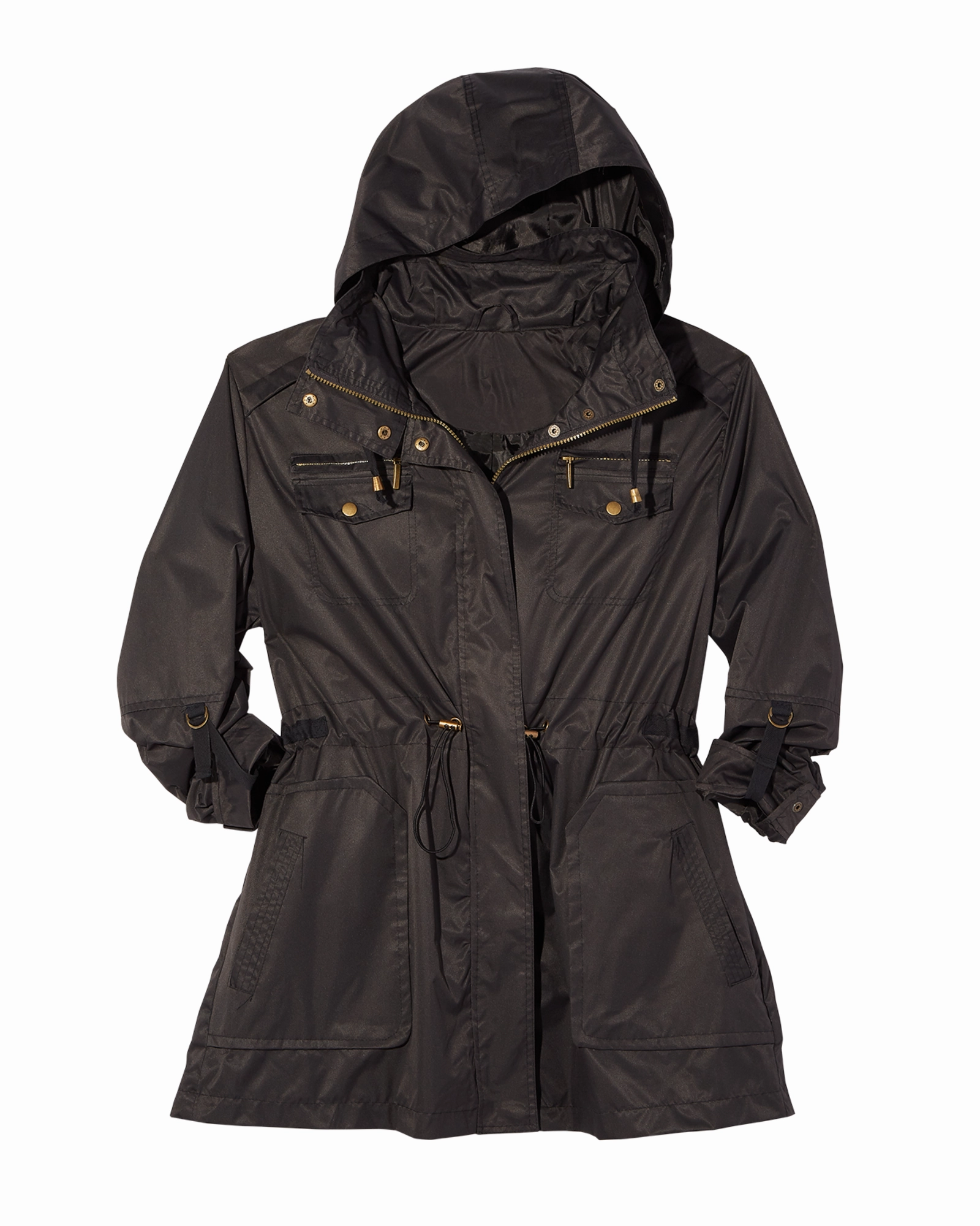 Light Drape Agave Trench Coat | Black