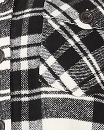 Circulate Ainhoa Plaid Snap Front Shacket | Black / White