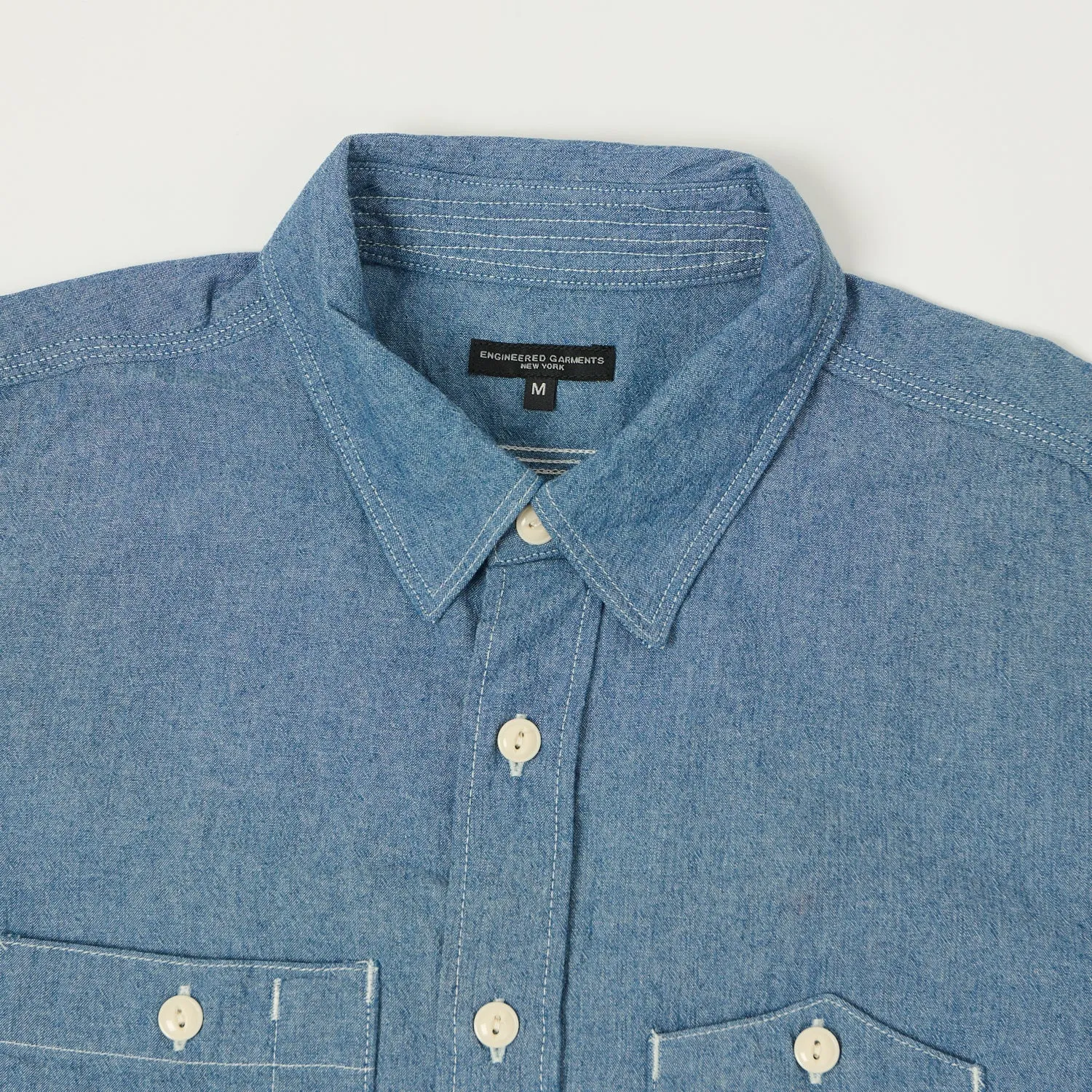 Engineered Garments 4.5oz Chambray Work Shirt - Blue Vintage Wash