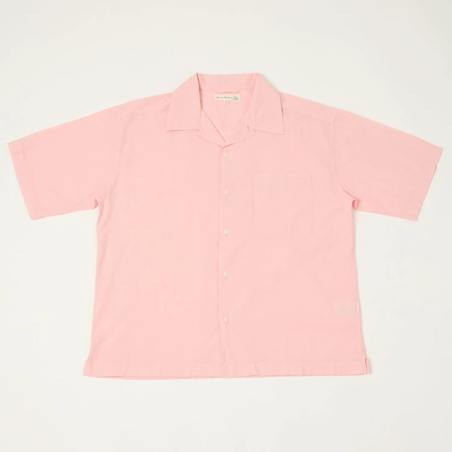 natural fiber Winter Layering Merz b. Schwanen 'Good Basics' Poplin Short Sleeve Shirt - Faded Peach