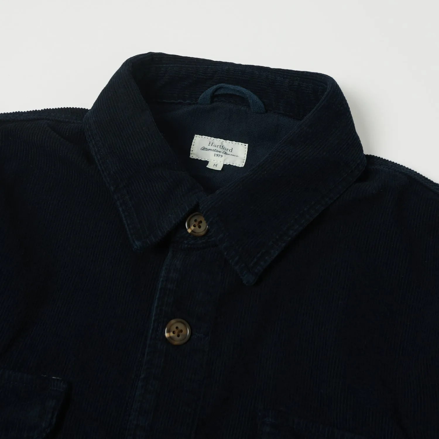 Hartford 'Joyce' Corduroy Work Shirt - Navy Business casual Beach Wear