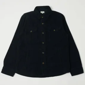 Hartford 'Joyce' Corduroy Work Shirt - Navy Ventilated Back Panel
