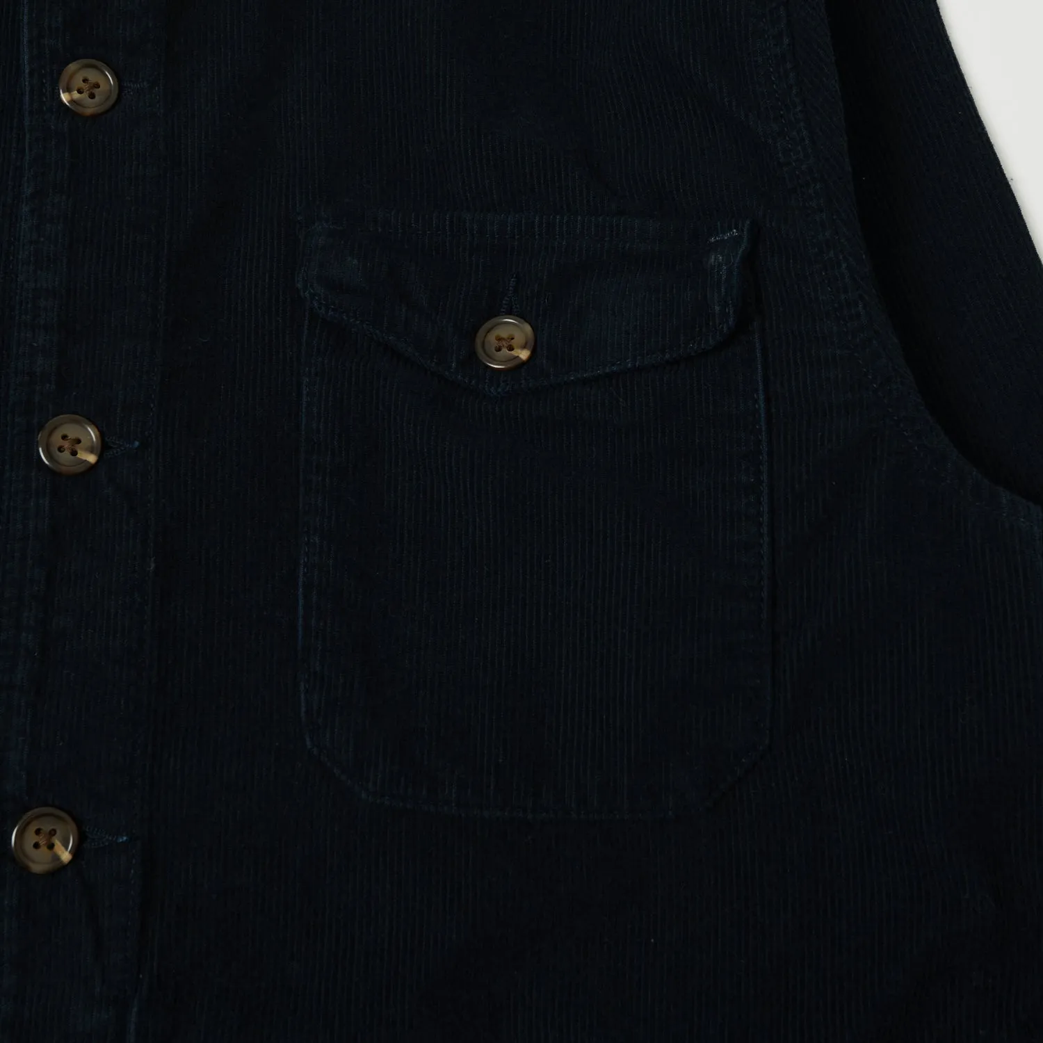 Hartford 'Joyce' Corduroy Work Shirt - Navy Stylish Element Sporty Look