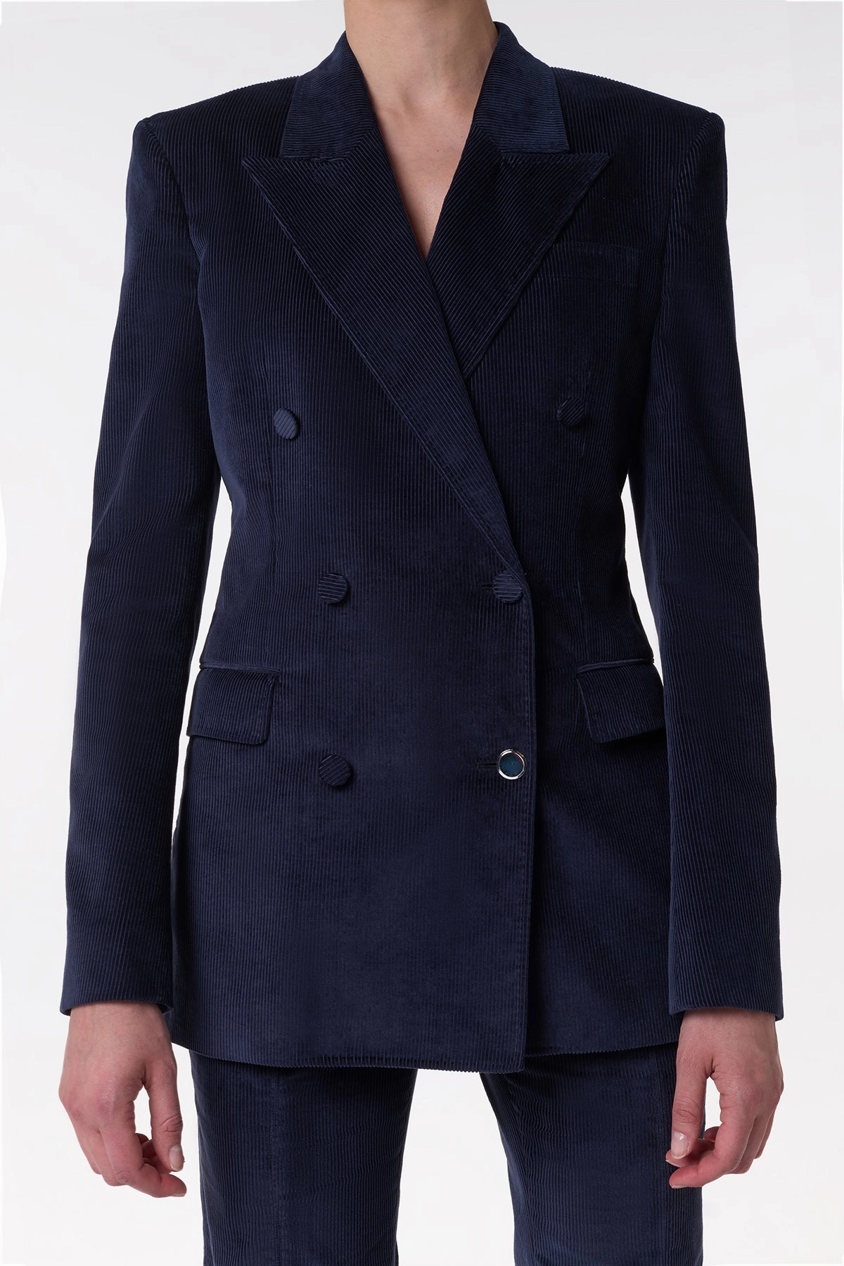 Gavin Blazer in Dark Navy Sea Island Cotton Corduroy Timeless Design