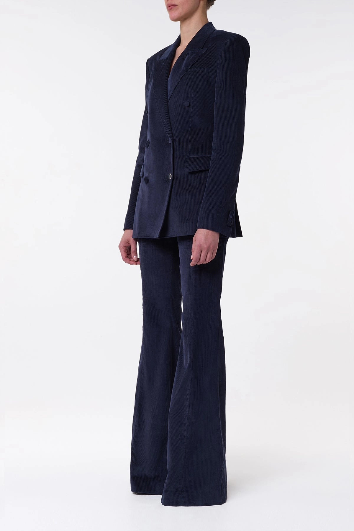 Gavin Blazer in Dark Navy Sea Island Cotton Corduroy Flawless Fit Elegant Appearance