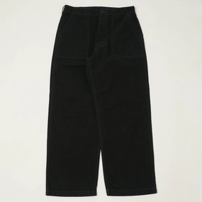 orSlow Herringbone Twill Lightweight Fatigue Pants - Black QuickReleaseFastenings