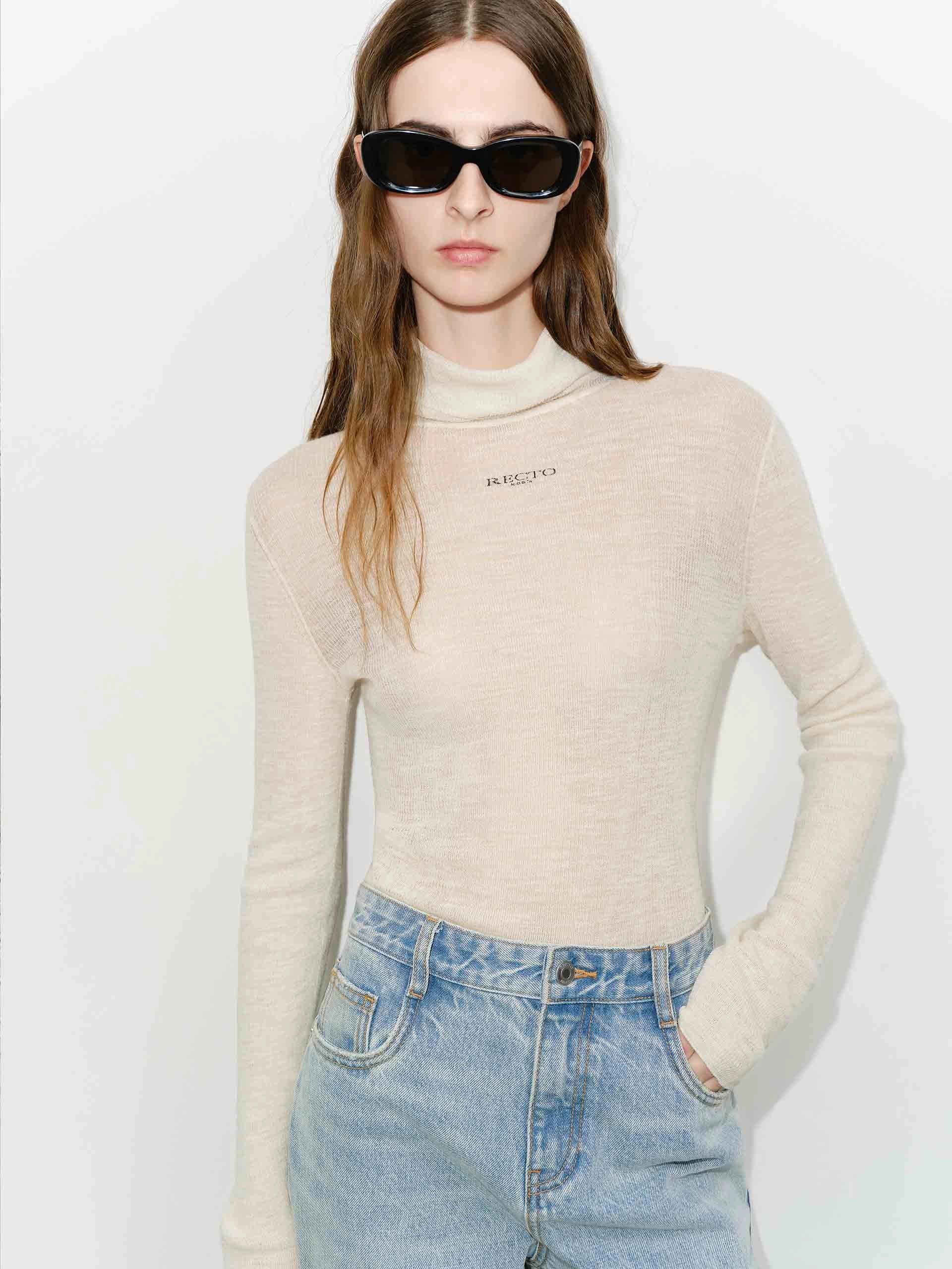 Cozy Waist Chill Mode Alpaca Turtleneck Kint Top
