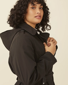 Threat Amari Asymmetrical-Zip Belted Coat | Black