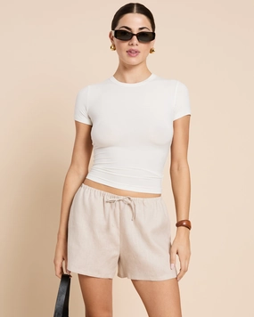 Amaya Linen Short Double Layered Knees