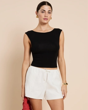 Amaya Linen Short Sport Flex Fit Quick Movement Fit