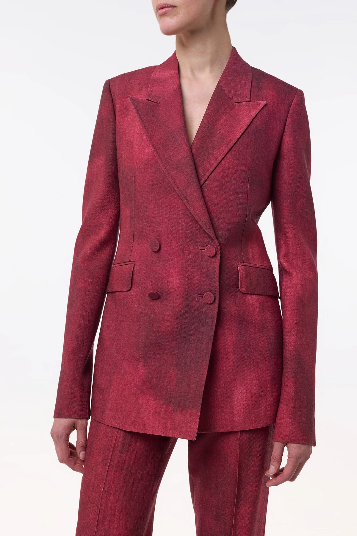 Angela Blazer in Bordeaux Virgin Wool Timeless Style