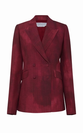 Flattering Tailoring Angela Blazer in Bordeaux Virgin Wool