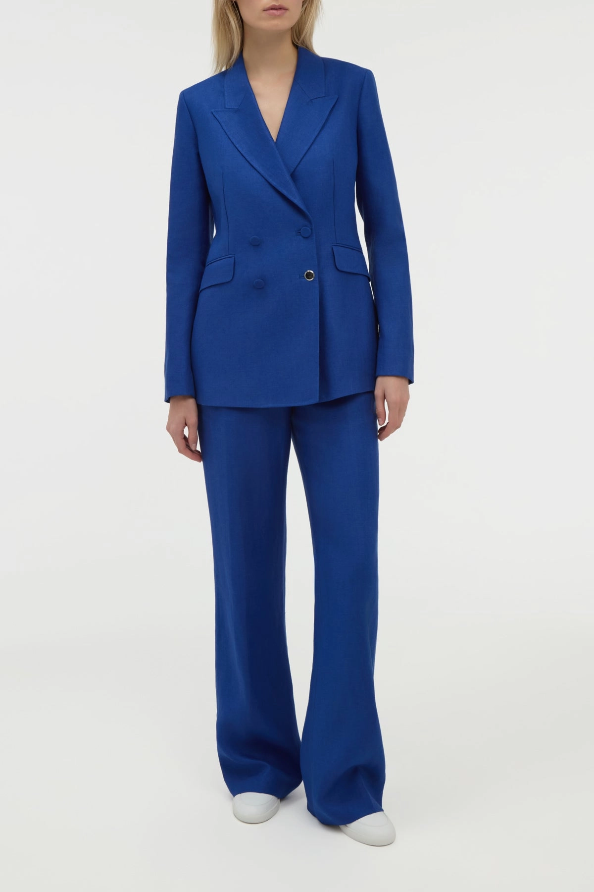 Chic Fit Design Angela Blazer in Cobalt Linen Twill
