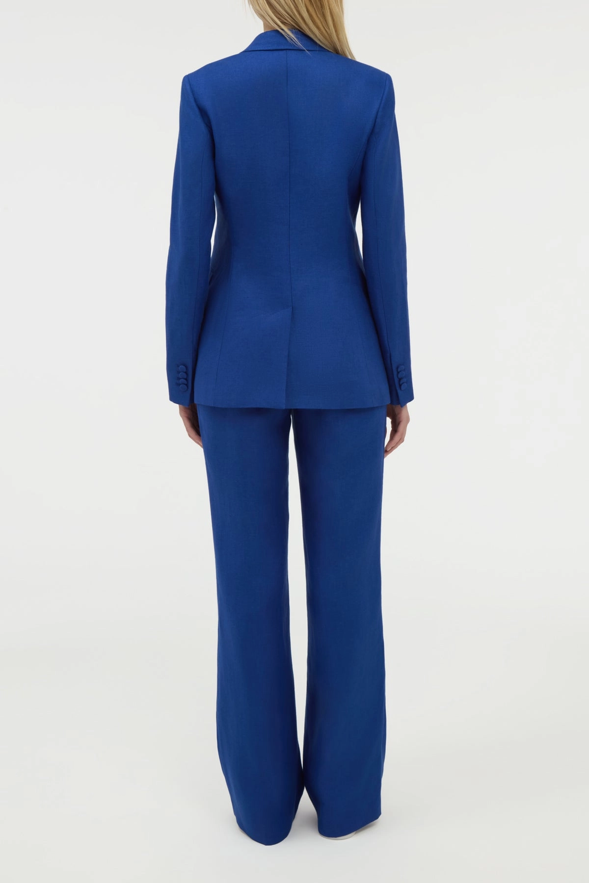 Versatile Layering Options Angela Blazer in Cobalt Linen Twill