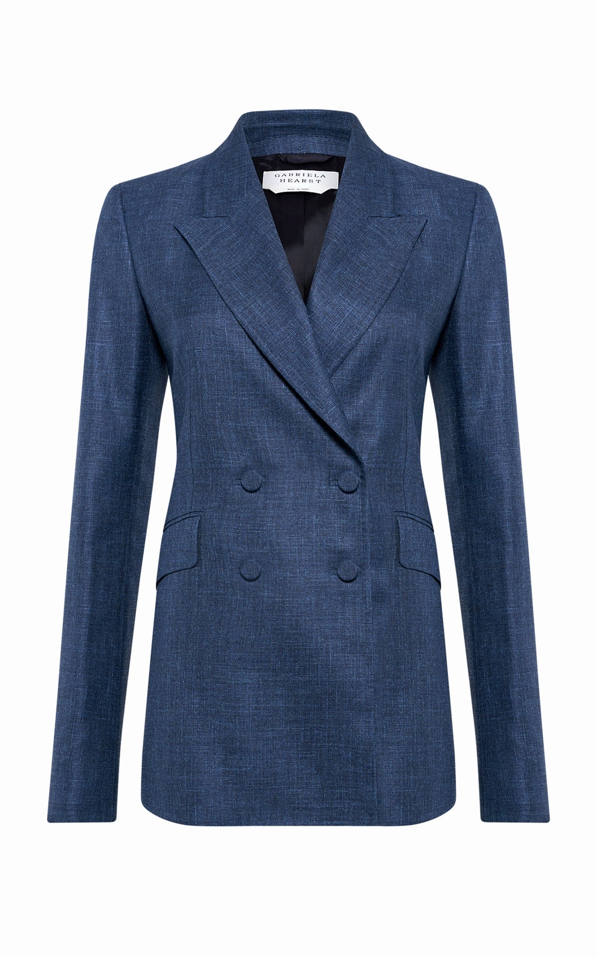 Angela Blazer in Denim Virgin Wool Silk with Linen Professional Wear
