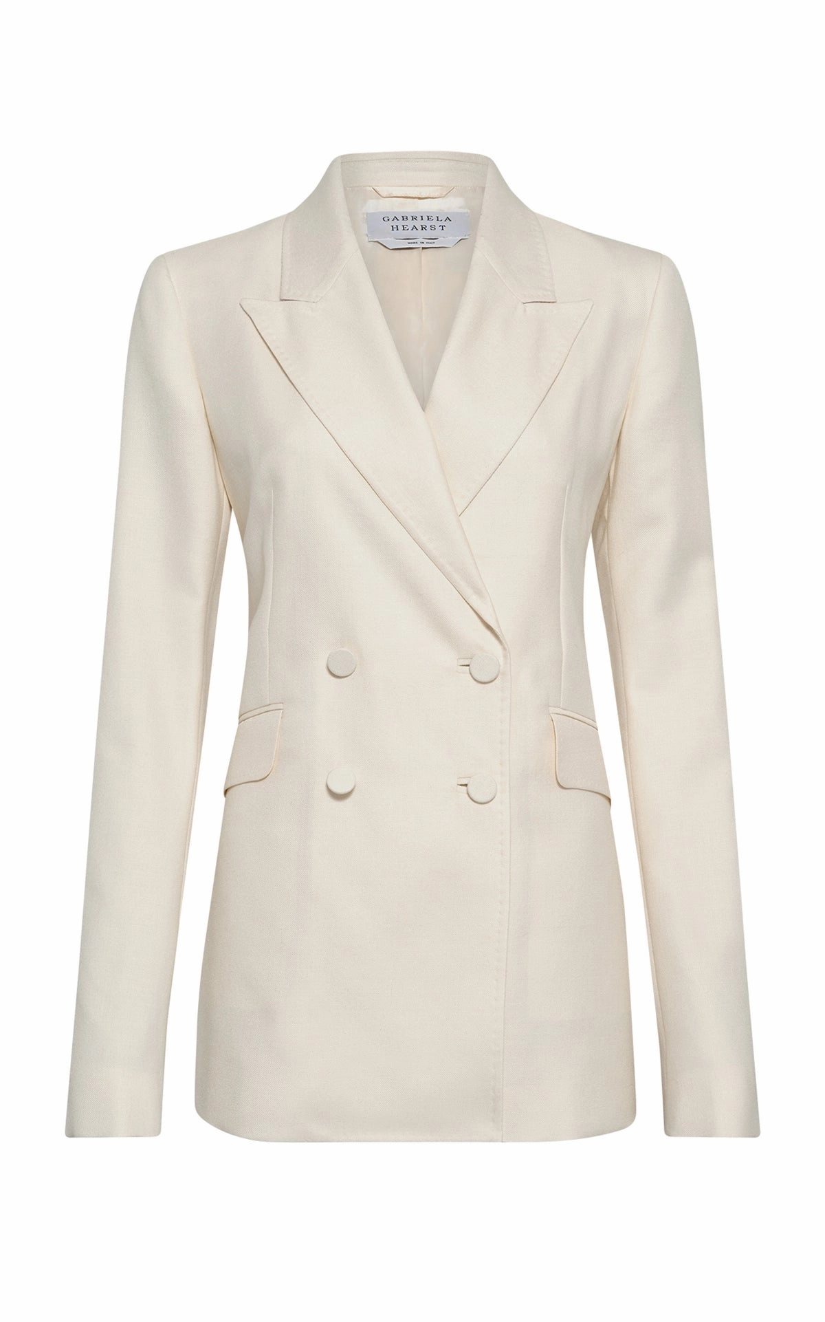 Angela Blazer in Ivory Virgin Wool Silk with Linen Perfectly Crafted Elegant Precision