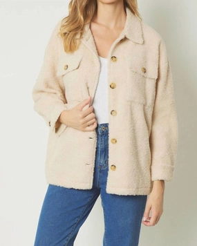 Annalise Teddy Jacket in Ecru | Ecru Morning Layer Clean Silhouette