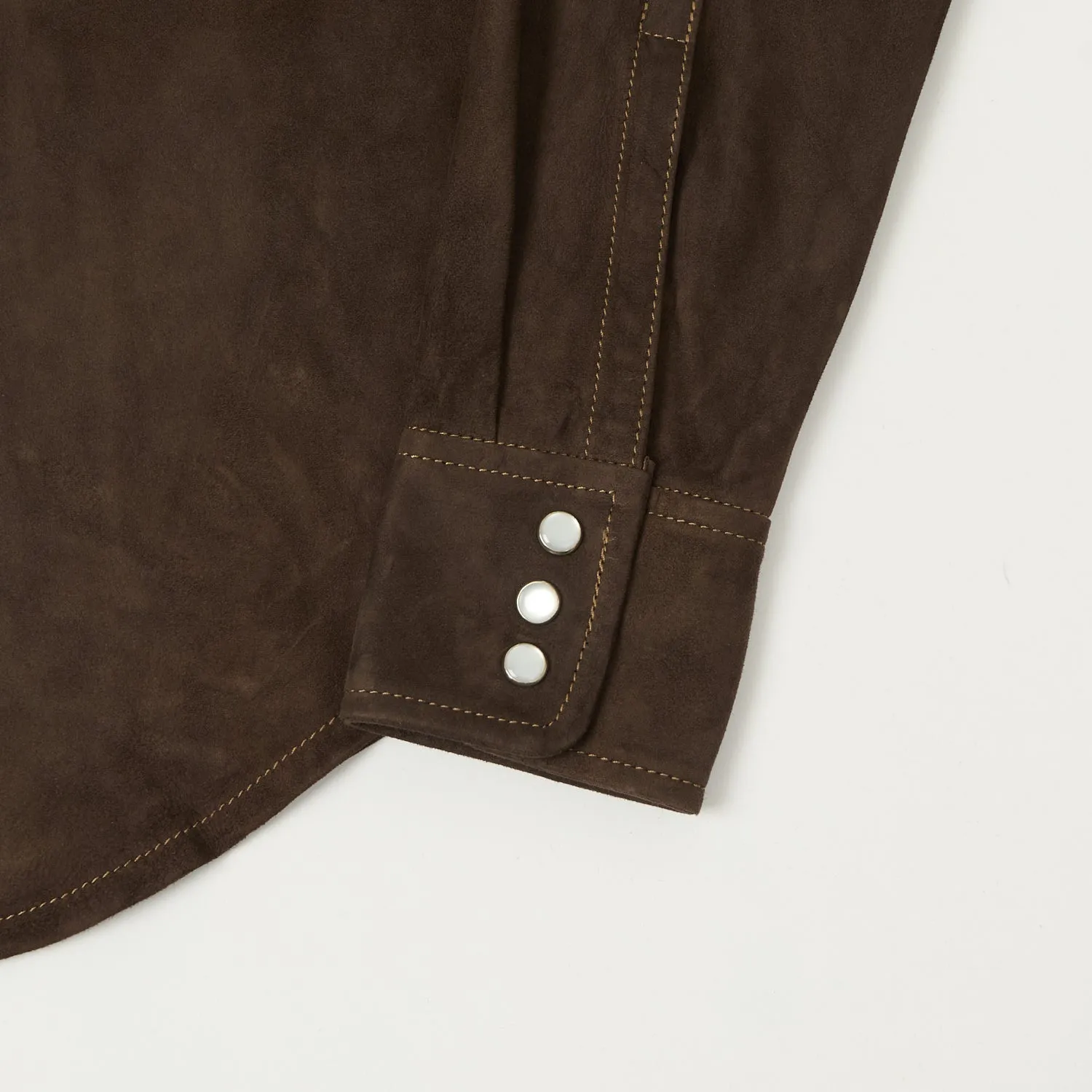 Shangri-La Heritage 'Gonzo' Suede Western Shirt - Testa Di Moro Reinforced Elbow Patches Breathable Material