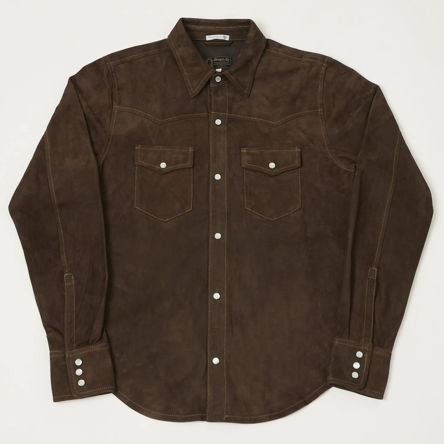 Summer Outfit Travel Friendly Shangri-La Heritage 'Gonzo' Suede Western Shirt - Testa Di Moro