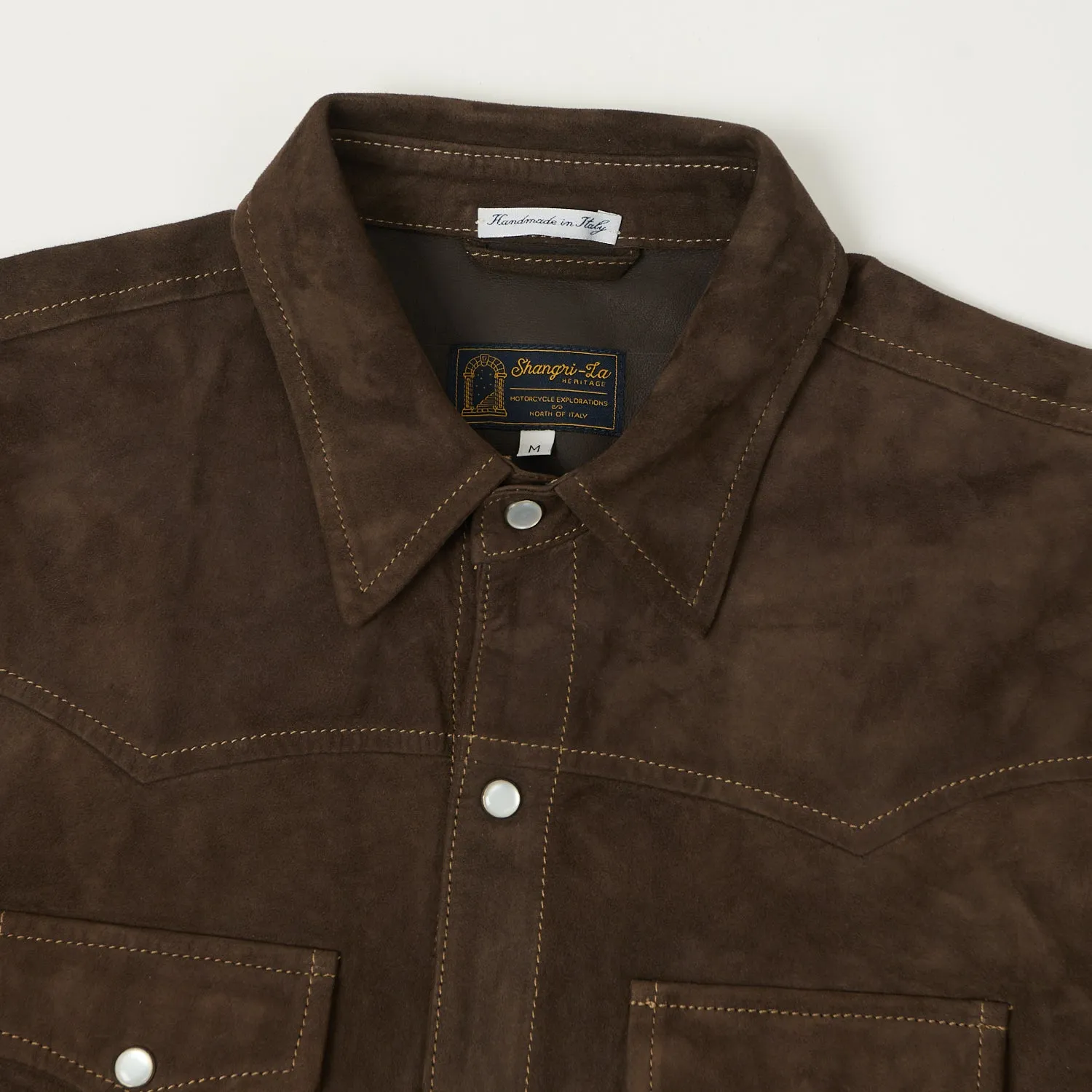 Designer Touch Shangri-La Heritage 'Gonzo' Suede Western Shirt - Testa Di Moro