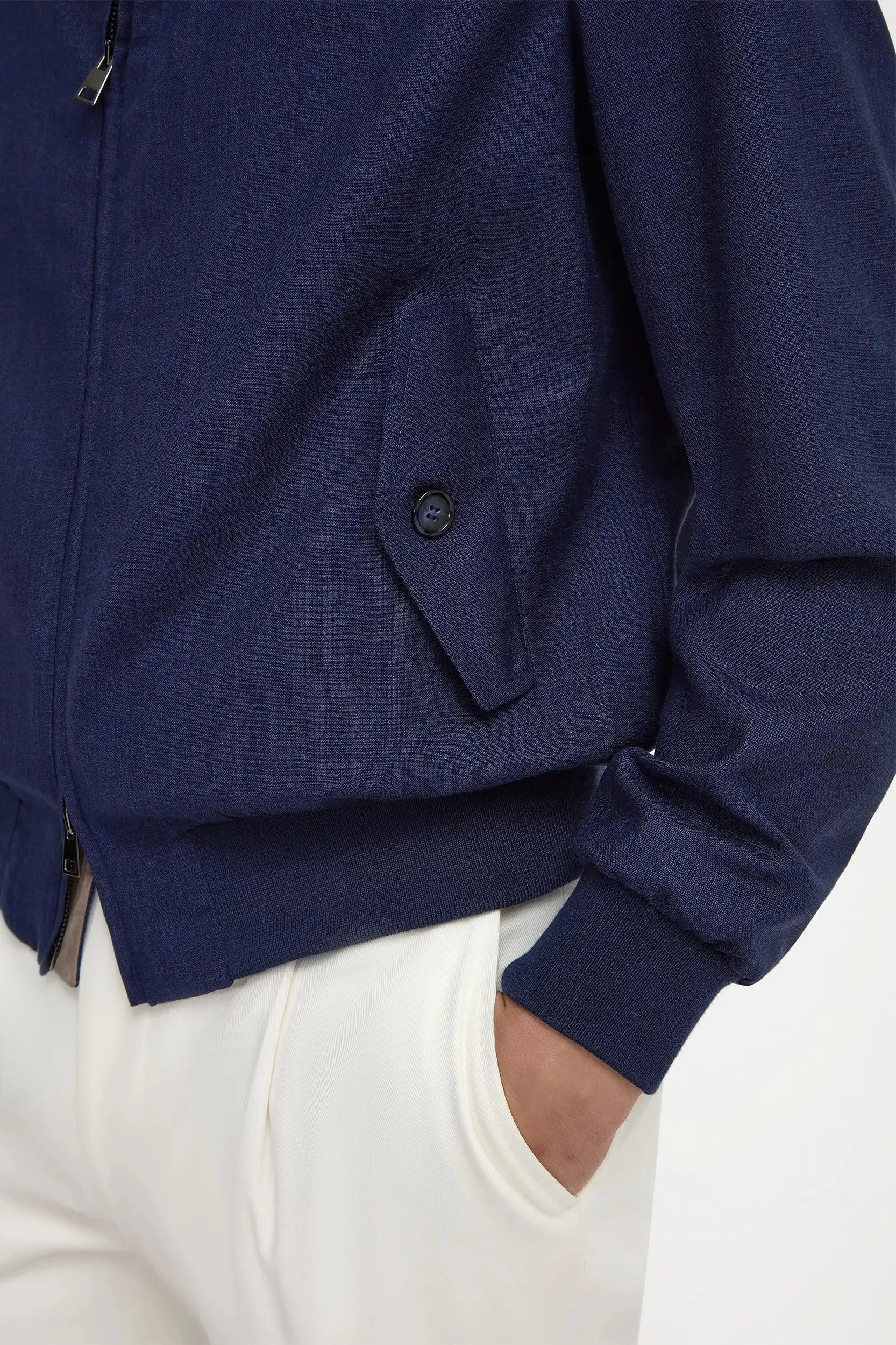 Concealed Zippers Easy Wear Blue short jacket ?C Made in Italy