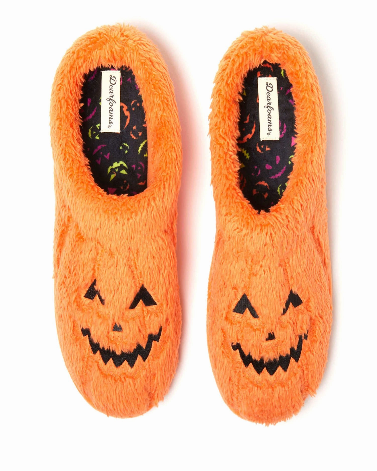 Smart Build Flexible Material Dearfoams Unisex Jack-O-Lantern Halloween Pumpkin Slipper