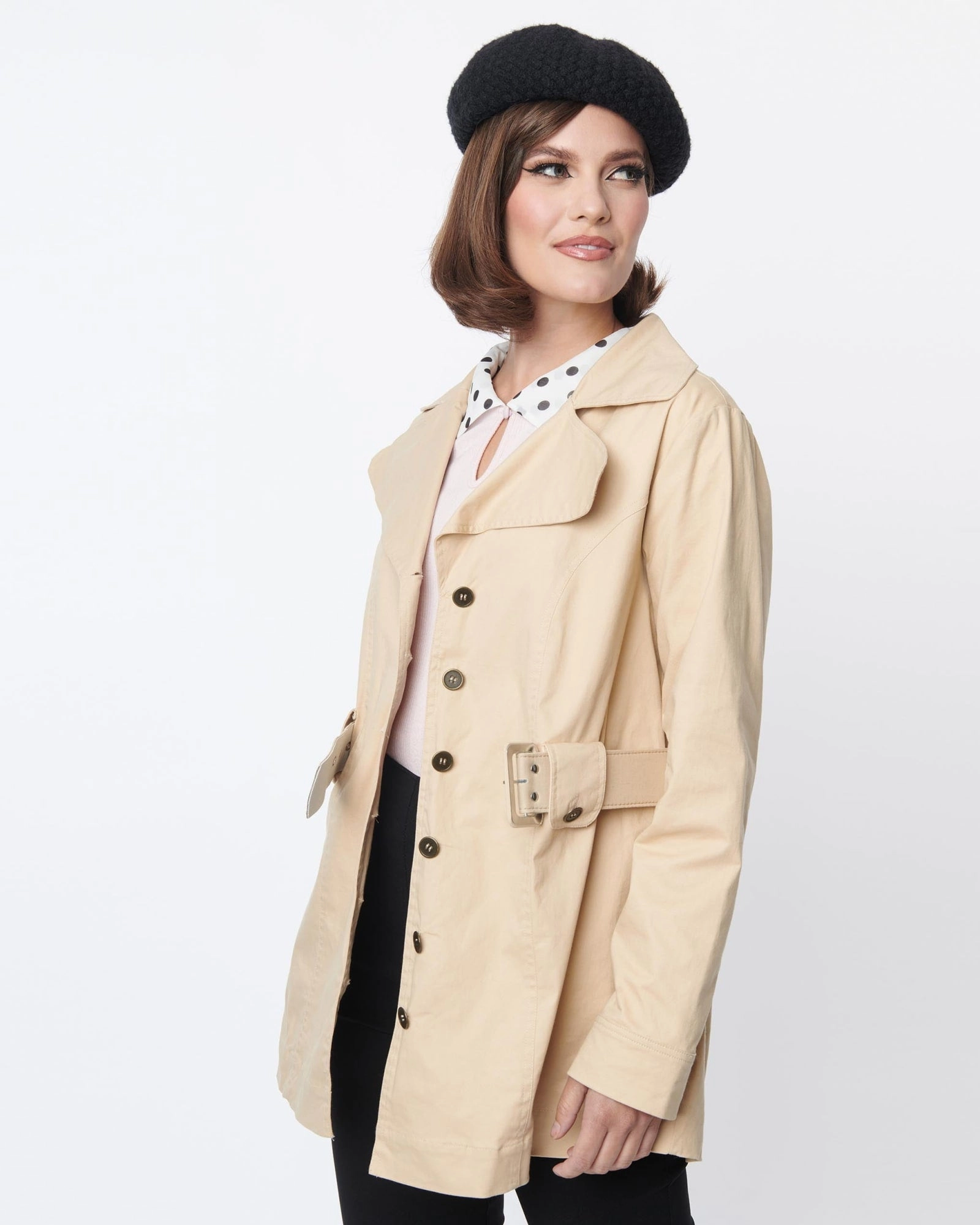 Multi Panel Construction Smak Parlour Khaki Belted Trench Coat | Brown, Nude