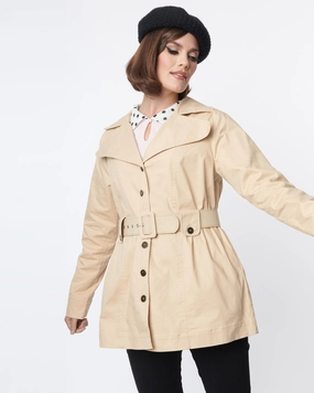 Smak Parlour Khaki Belted Trench Coat | Brown, Nude Climb Fresh Appeal