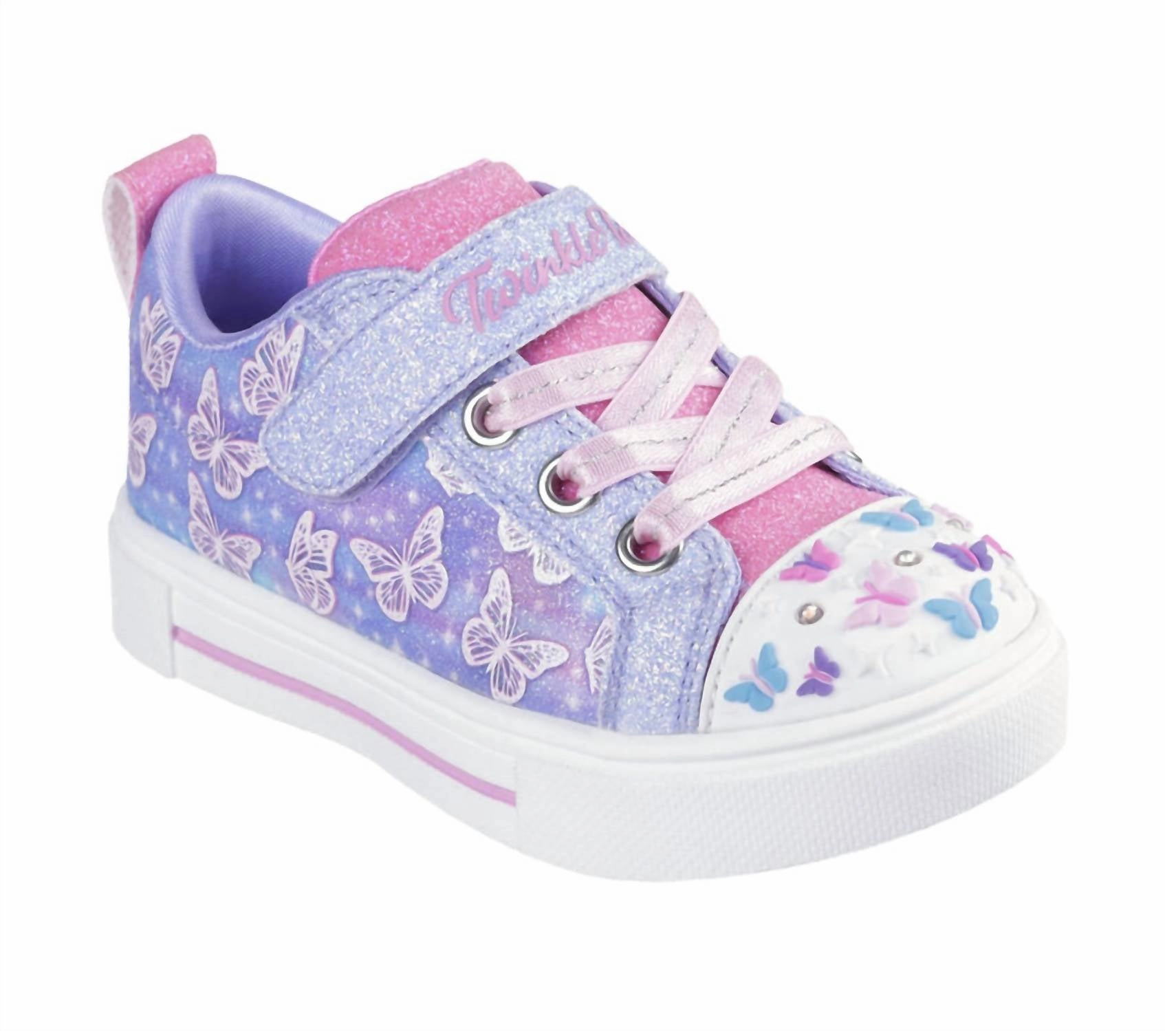 Kid's Twinkle Sparks Ombre Flutter Sneaker In Lavander Multi Bonded Seamless Construction