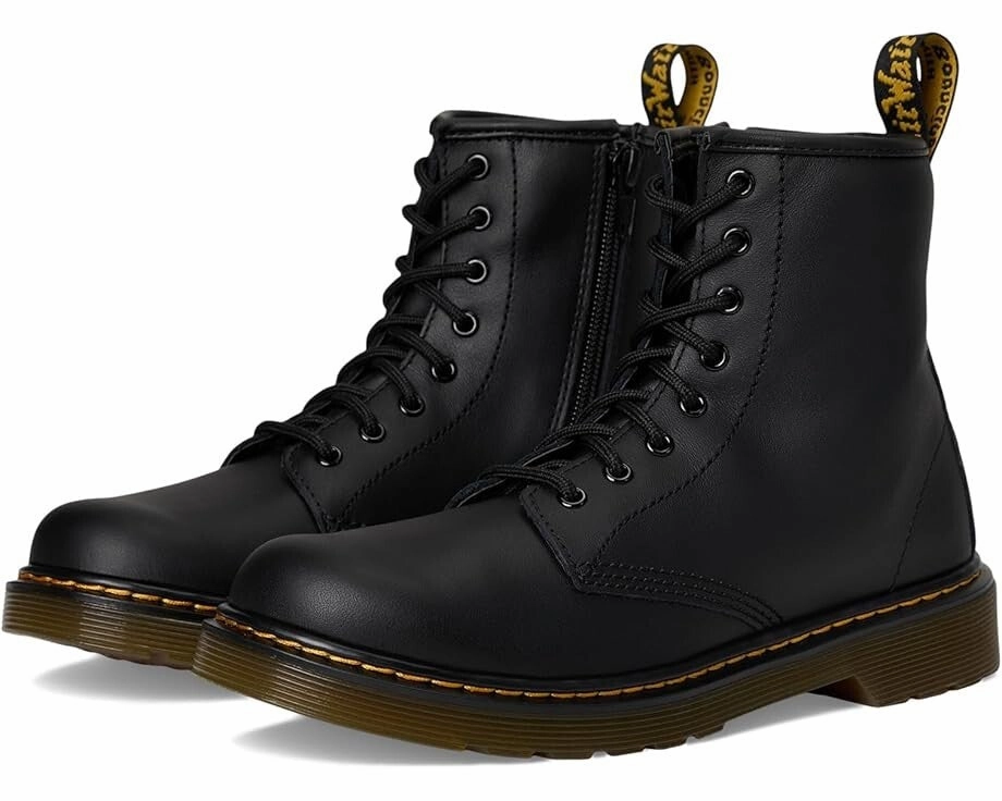 Dr. Martens 1460 R15382001 Boot Kids Black Leather Round Toe Combat JOBB415 Breathable Trail Runner Zip Up